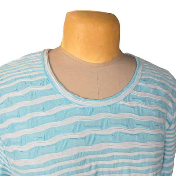 LuLu-B Womens XL Striped Tunic Asymmetrical Hem Coastal Restort Beach Vacation - Picture 3 of 10